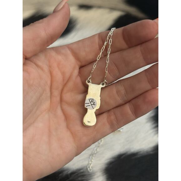 Native American Sterling Silver Multi Sonoran Gold Paloma Turquoise Bar Necklace - Picture 5 of 8